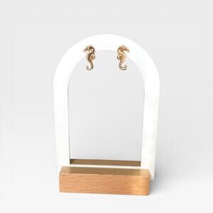 Seahorse Gold Stud Earring